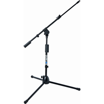 QuikLok A306 BK AM Microlite US thread short tripod microphone stand w/telescopic boom - Black